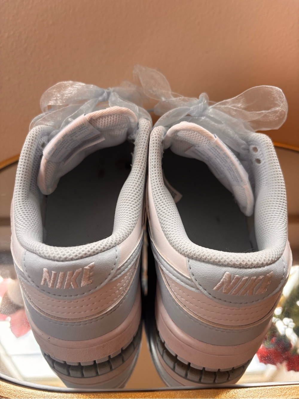 Nike Low-Top Sneakers in White and Light blue with Sheer Ribbon Laces - Picture 3 of 9
